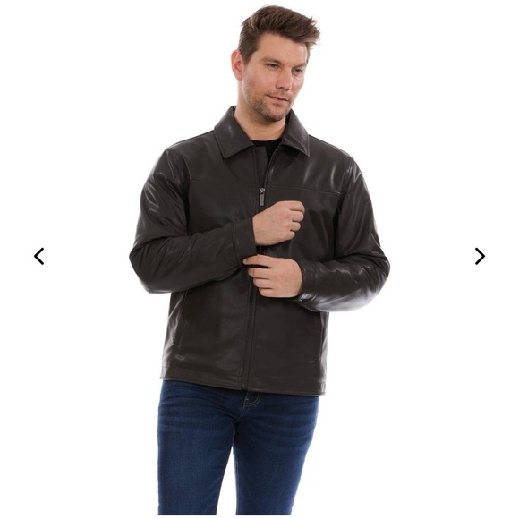 Perry Ellis Brown Leather Jacket 🤎